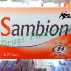 Một hộp Sambion vitamin B1,6,12 chứa 10 viên giúp điều trị bệnh thần kinh ngoại biên./combo 2 hộp
