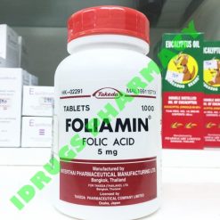 Foliamin 5mg (Folamin) nuôi dưỡng máu, ngăn ngừa thiếu máu (1000 viên / chai)